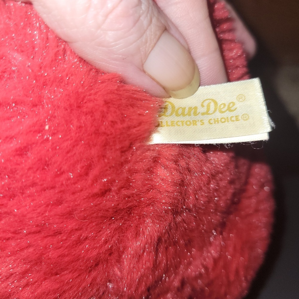 Dan Dee Collector's Choice Red Teddy Bear Plush Pink Heart Heart Paws 11" - Picture 4 of 8